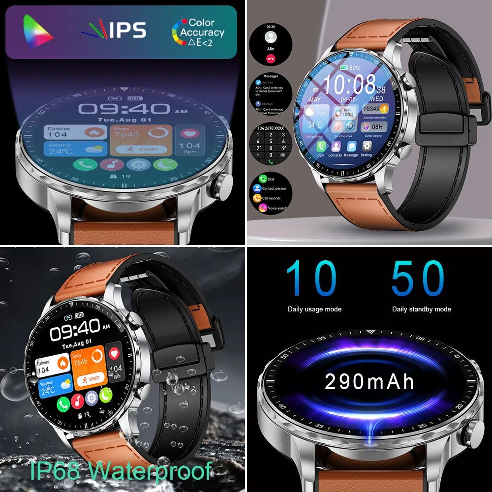 LIGE 2026 New Outdoor Sports Smart Watch Men 1.85“ HD Screen Heart Rate Bluetooth Call IP68 Waterproof Business Smartwatch Men