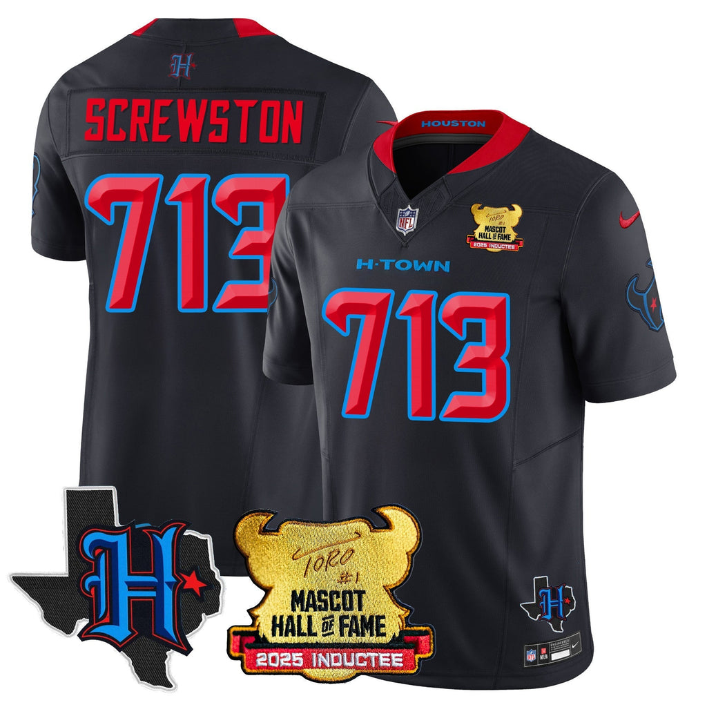 Houston Texans 2025 Mascot Hall Of Fame Jersey - All Stitched