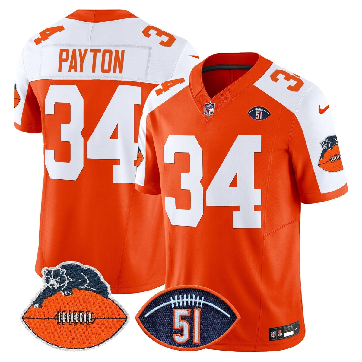 Chicago Bears Dick Butkus Patch Throwback Vapor Limited Jersey - All Stitched