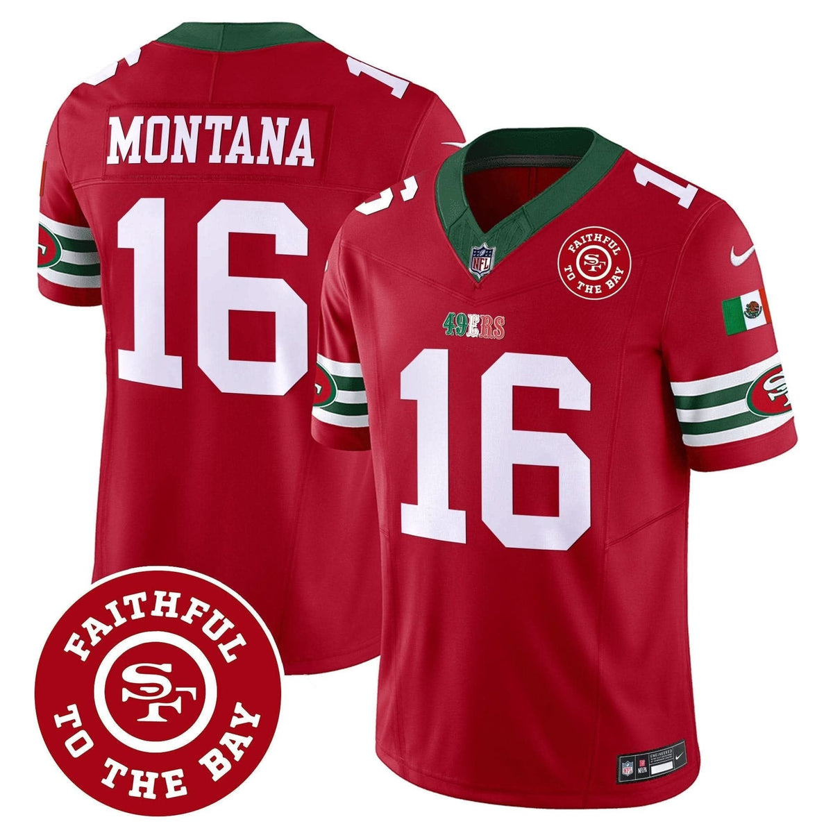 49ers Mexico Faithful To The Bay Patch Vapor Jersey - All Stitched