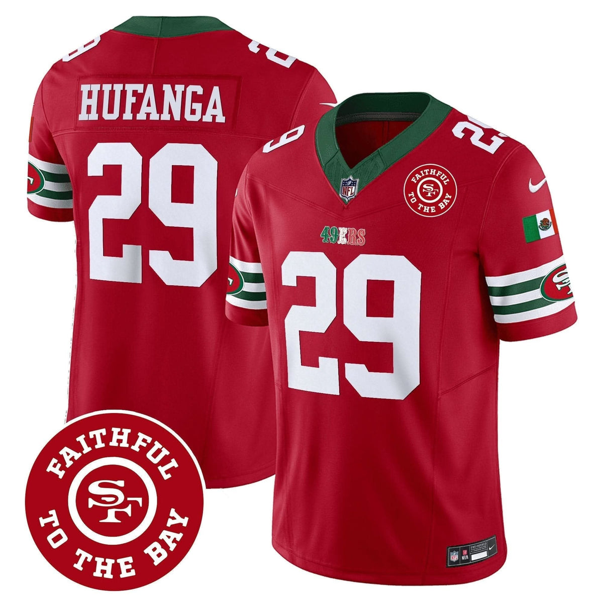 49ers Mexico Faithful To The Bay Patch Vapor Jersey - All Stitched