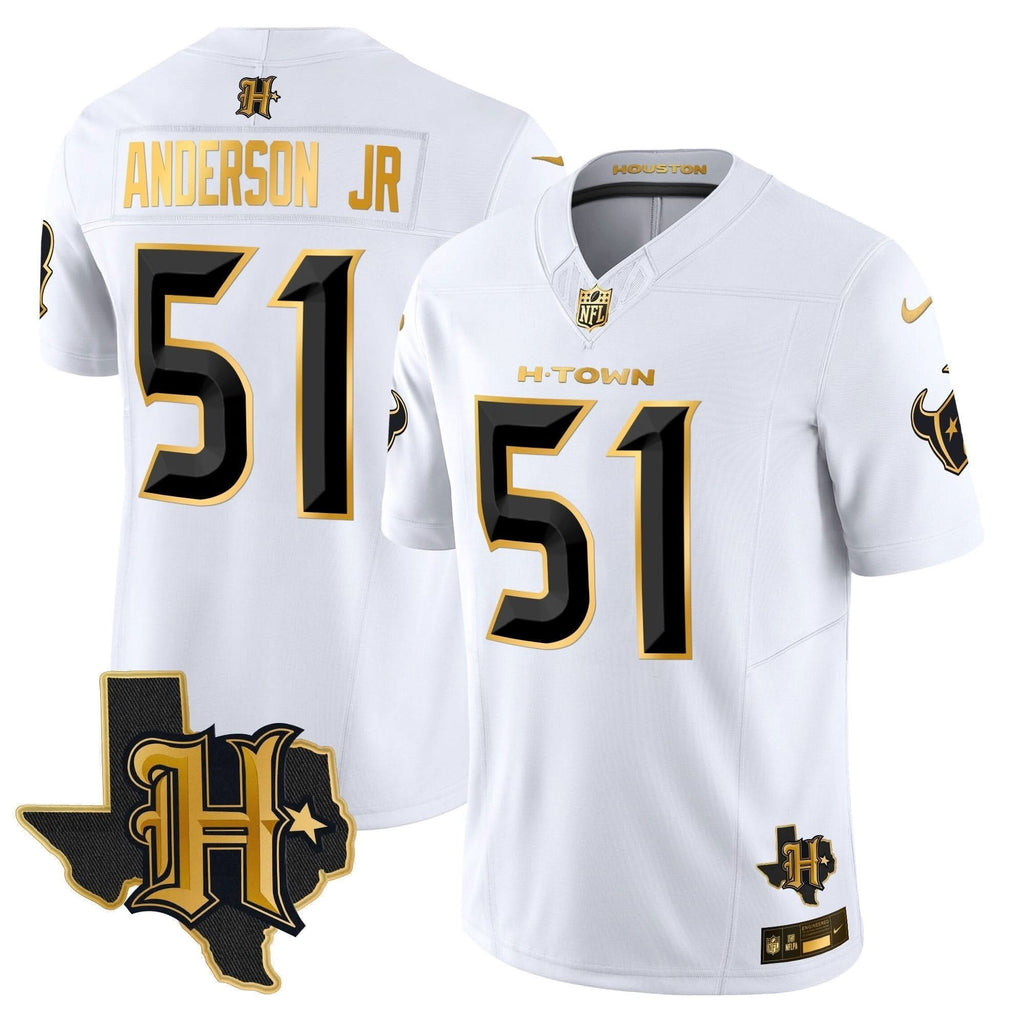 Houston Texans 2024 Texas Patch Gold Vapor Limited Jersey - All Stitched