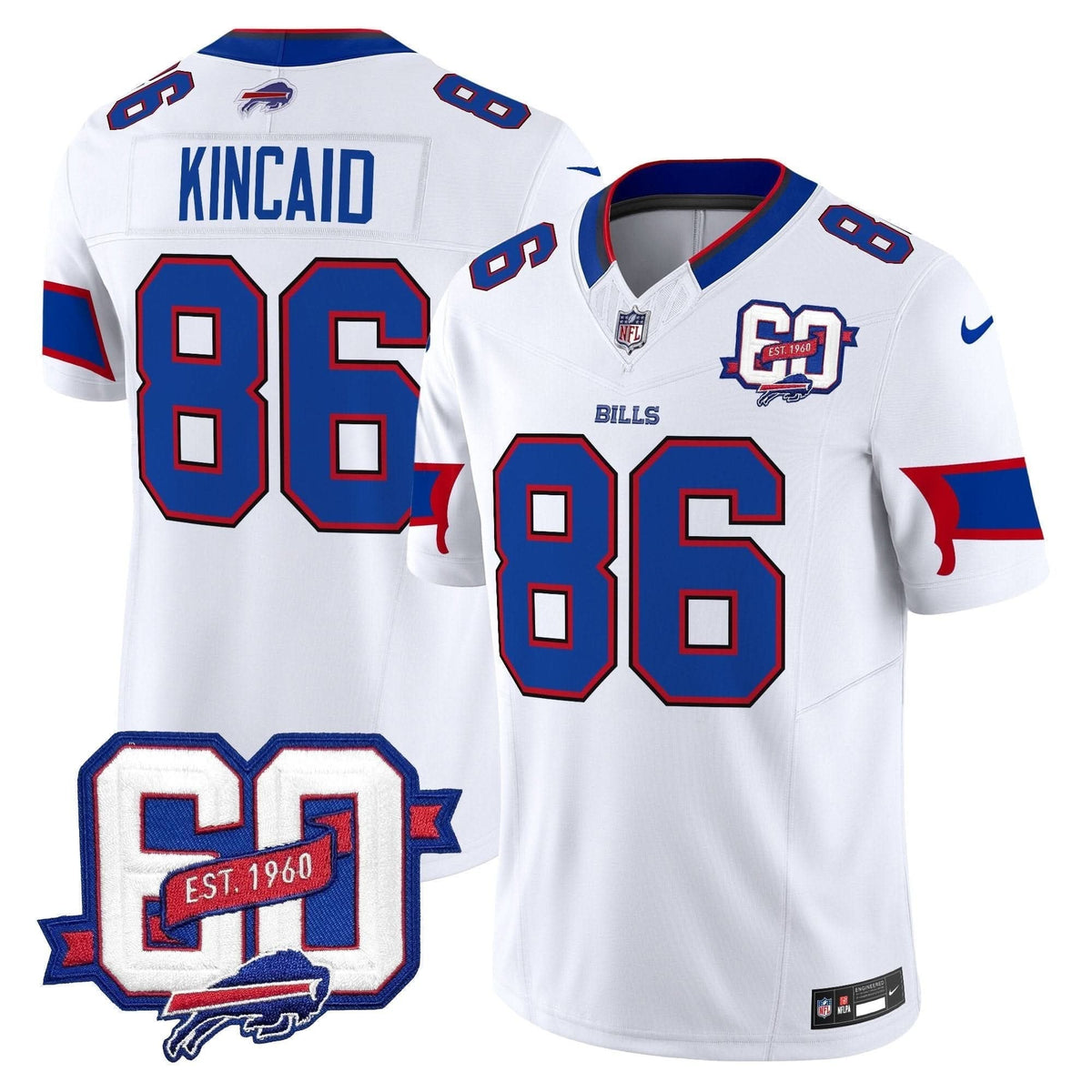 Bills 60th Anniversary Patch Vapor Limited Jersey - All Stitched