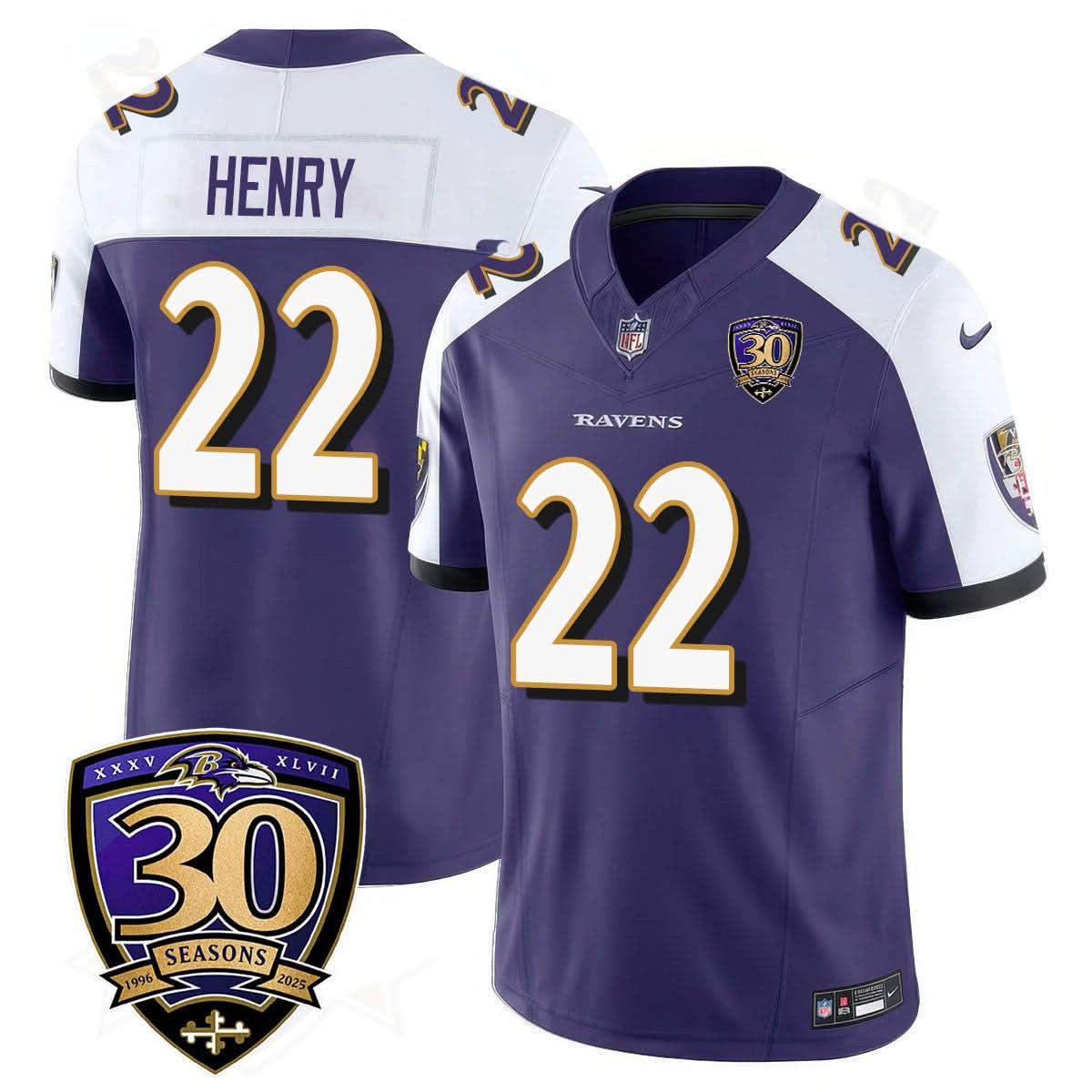 Baltimore Ravens Limited 30th Season Jersey - All Stitched