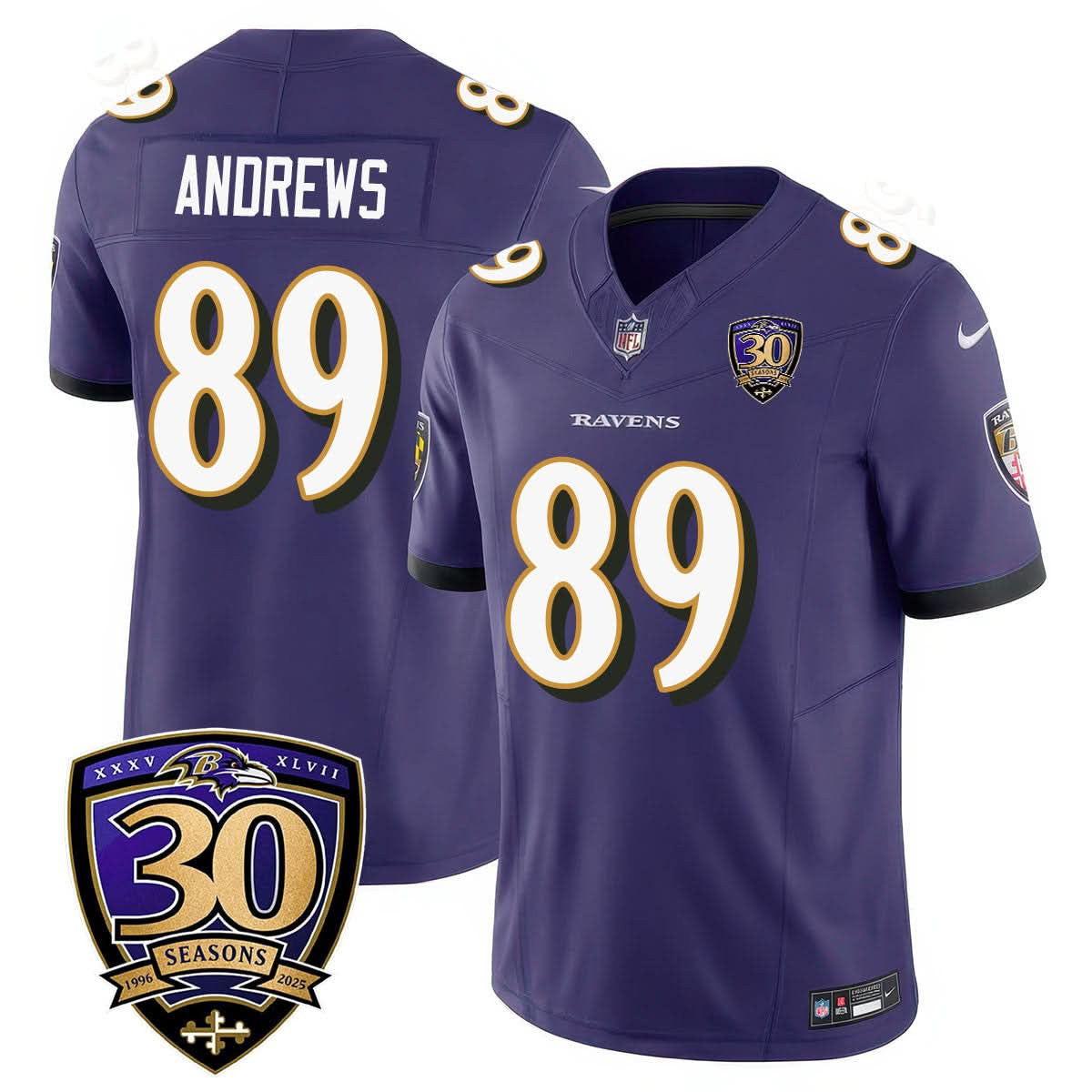 Baltimore Ravens Limited 30th Season Jersey - All Stitched