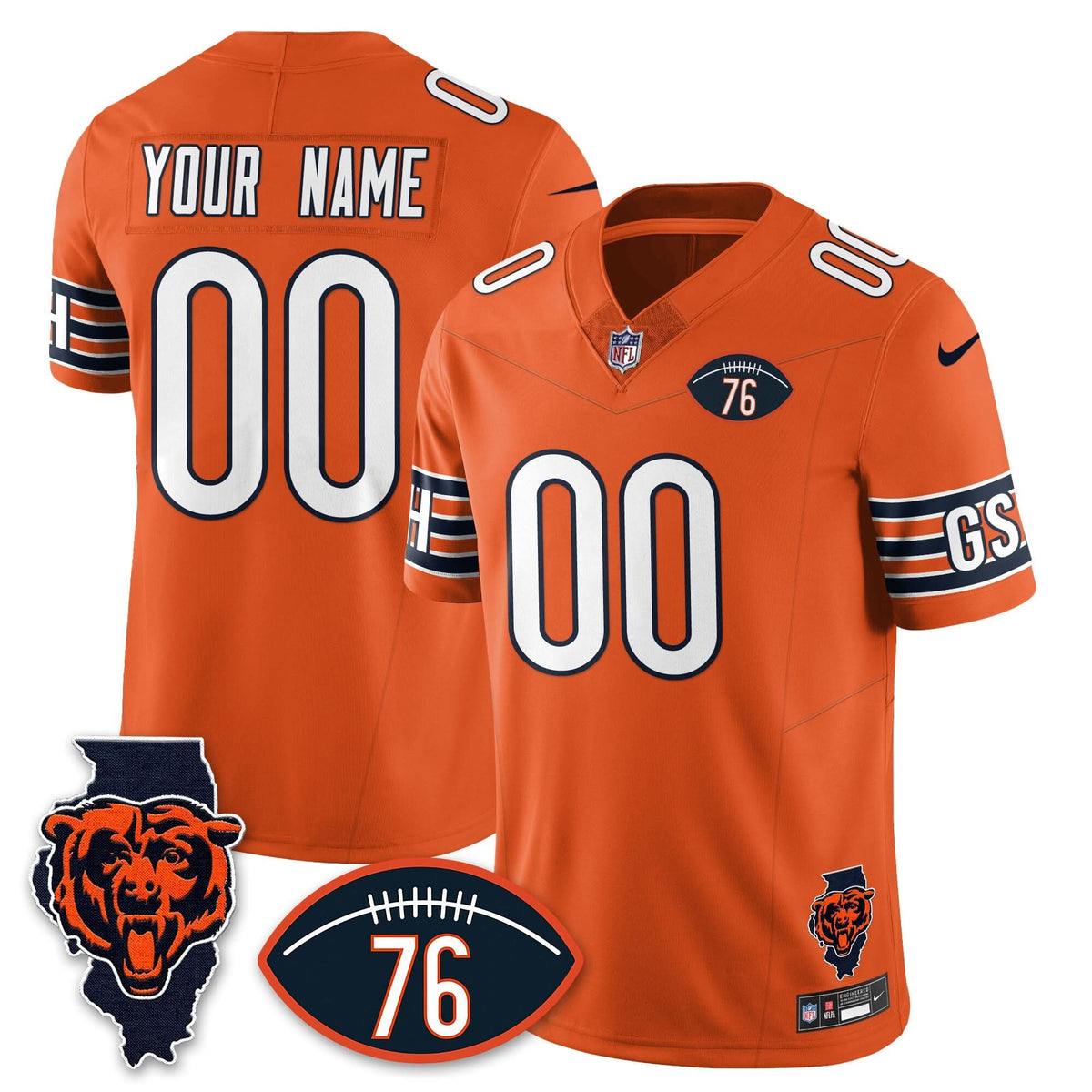Chicago Bears Honor Steve McMichael Custom Jersey - All Stitched