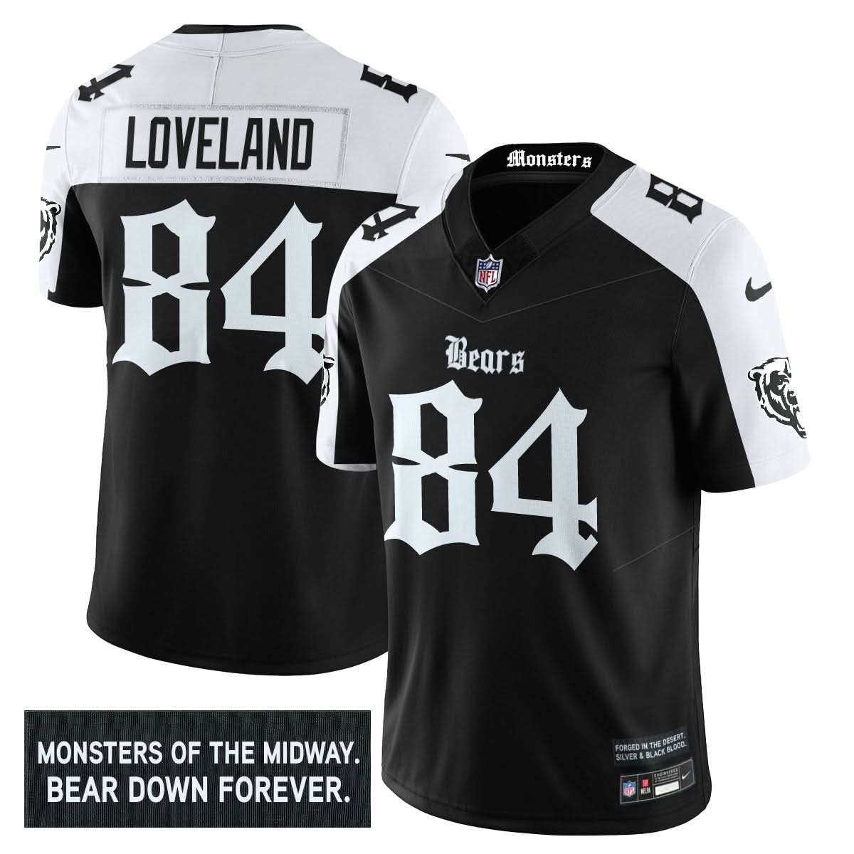 Chicago Bears 'Gothic Monsters Edition' Vapor Limited Jersey - All Stitched