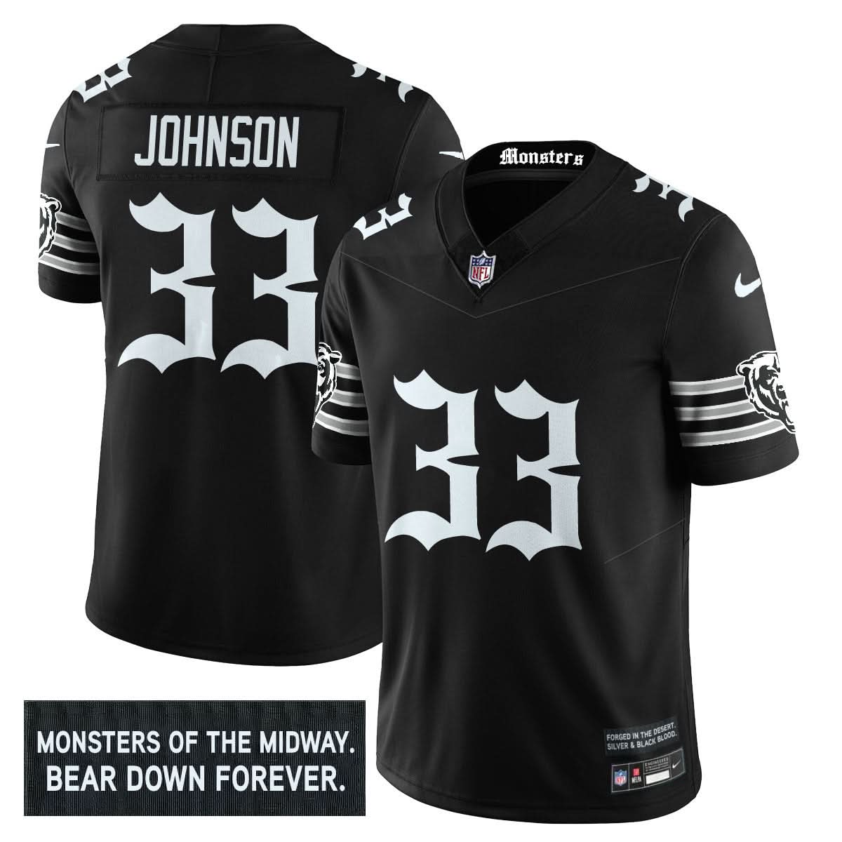 Chicago Bears 'Gothic Monsters Edition' Vapor Limited Jersey - All Stitched