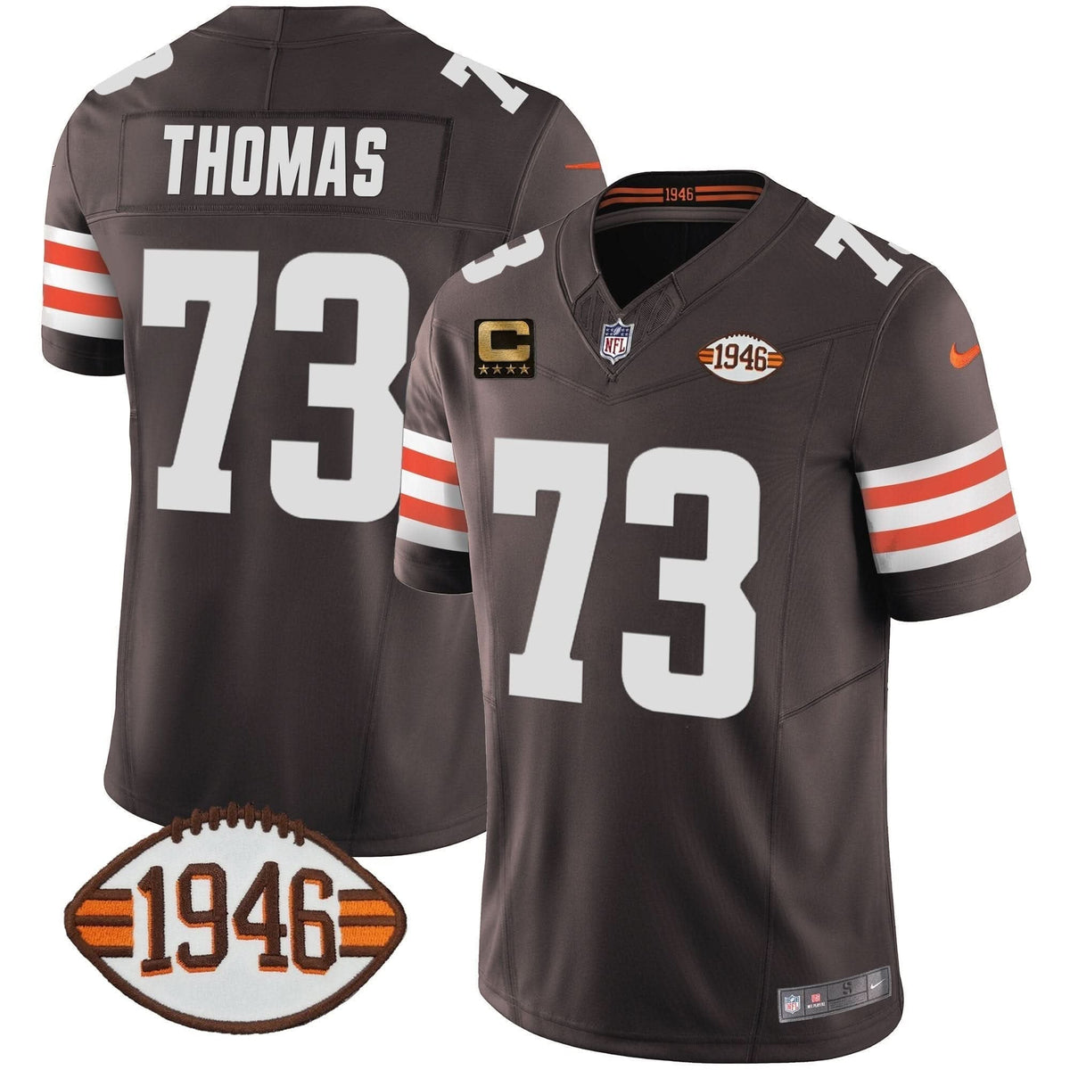 Browns 1946 75th Anniversary Patch Jersey - All Stitched