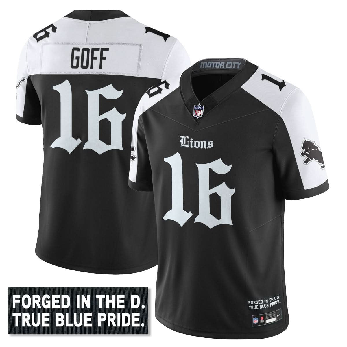 Detroit Lions 'Gothic Motor City Edition' Vapor Limited Jersey - All Stitched