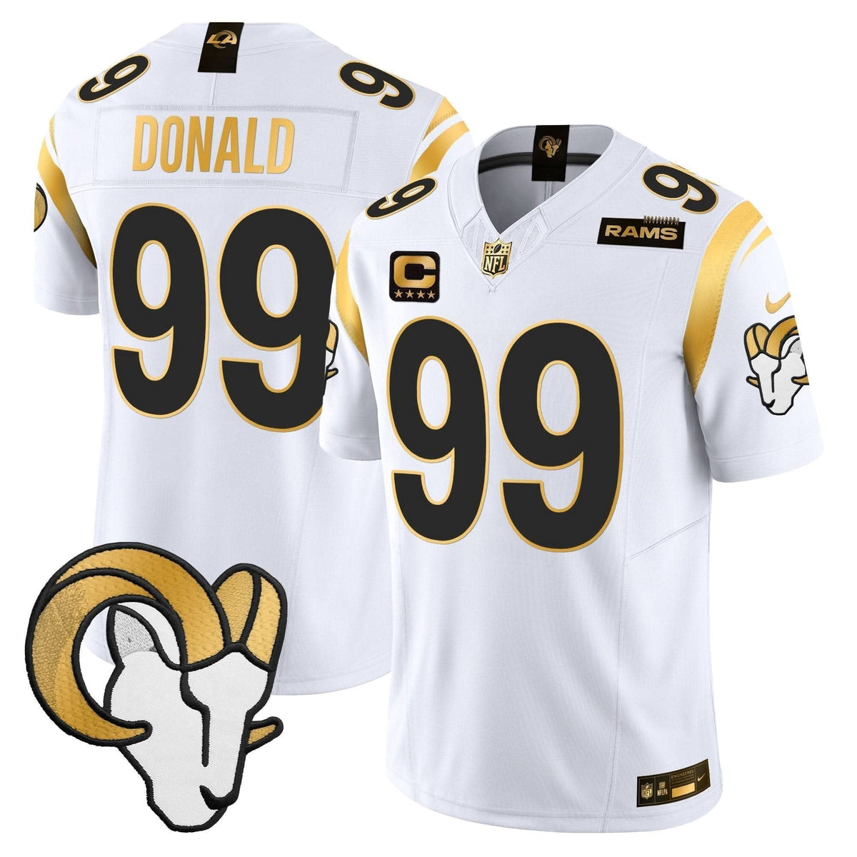 Los Angeles Rams 2024 Gold Vapor Limited Jersey - All Stitched