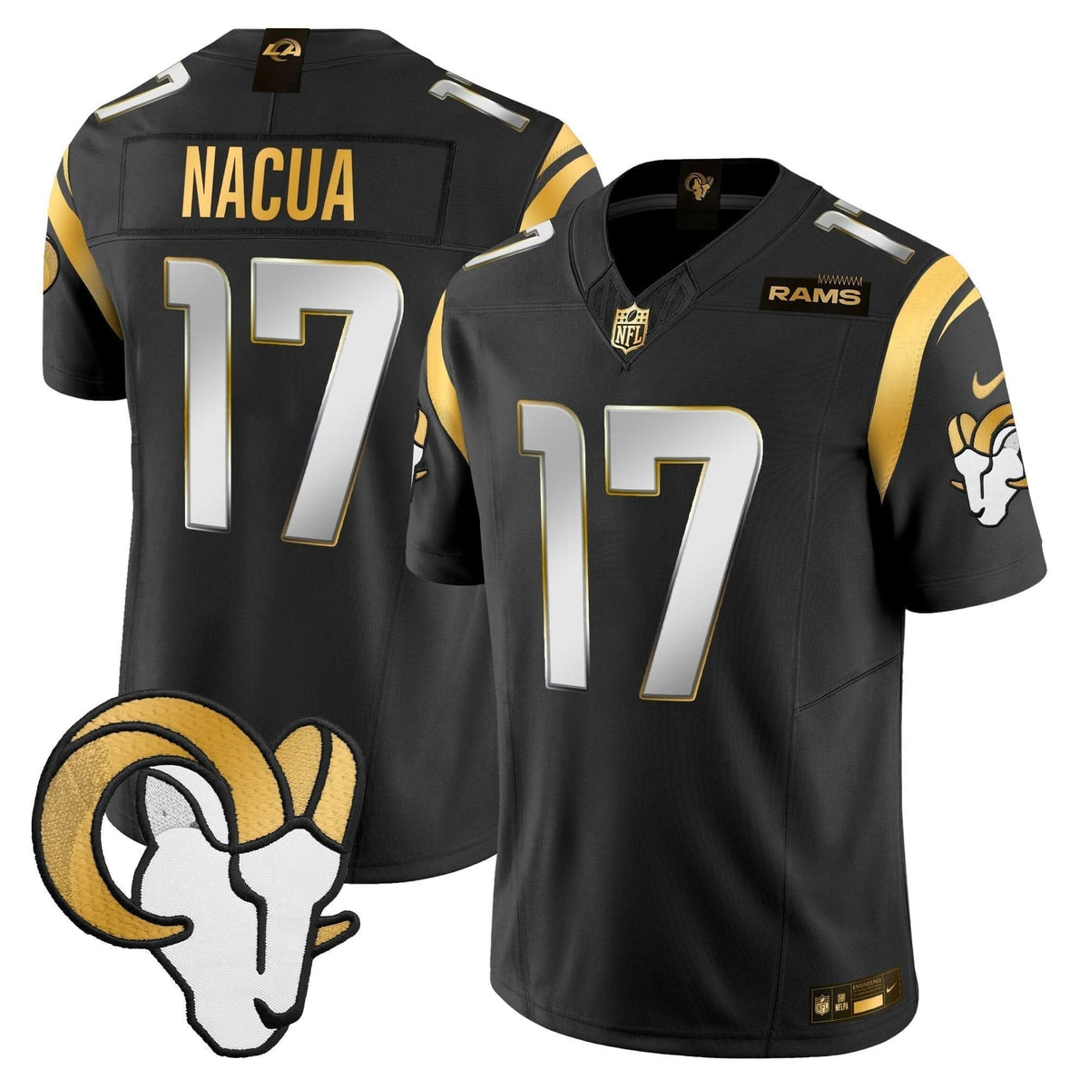 Los Angeles Rams 2024 Gold Vapor Limited Jersey - All Stitched