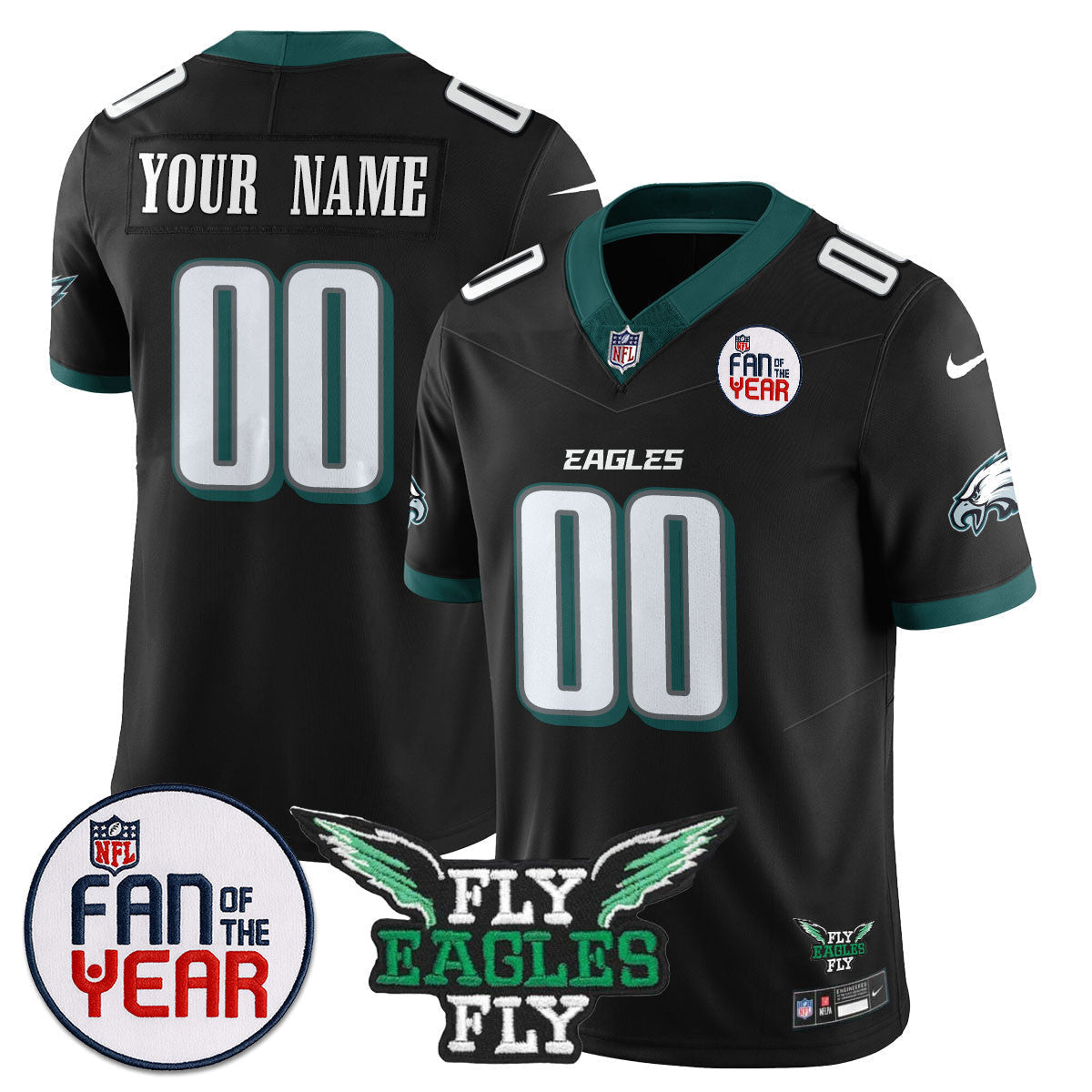 Custom Philadelphia Eagles "Fan Of The Year" Jersey - All Stitched