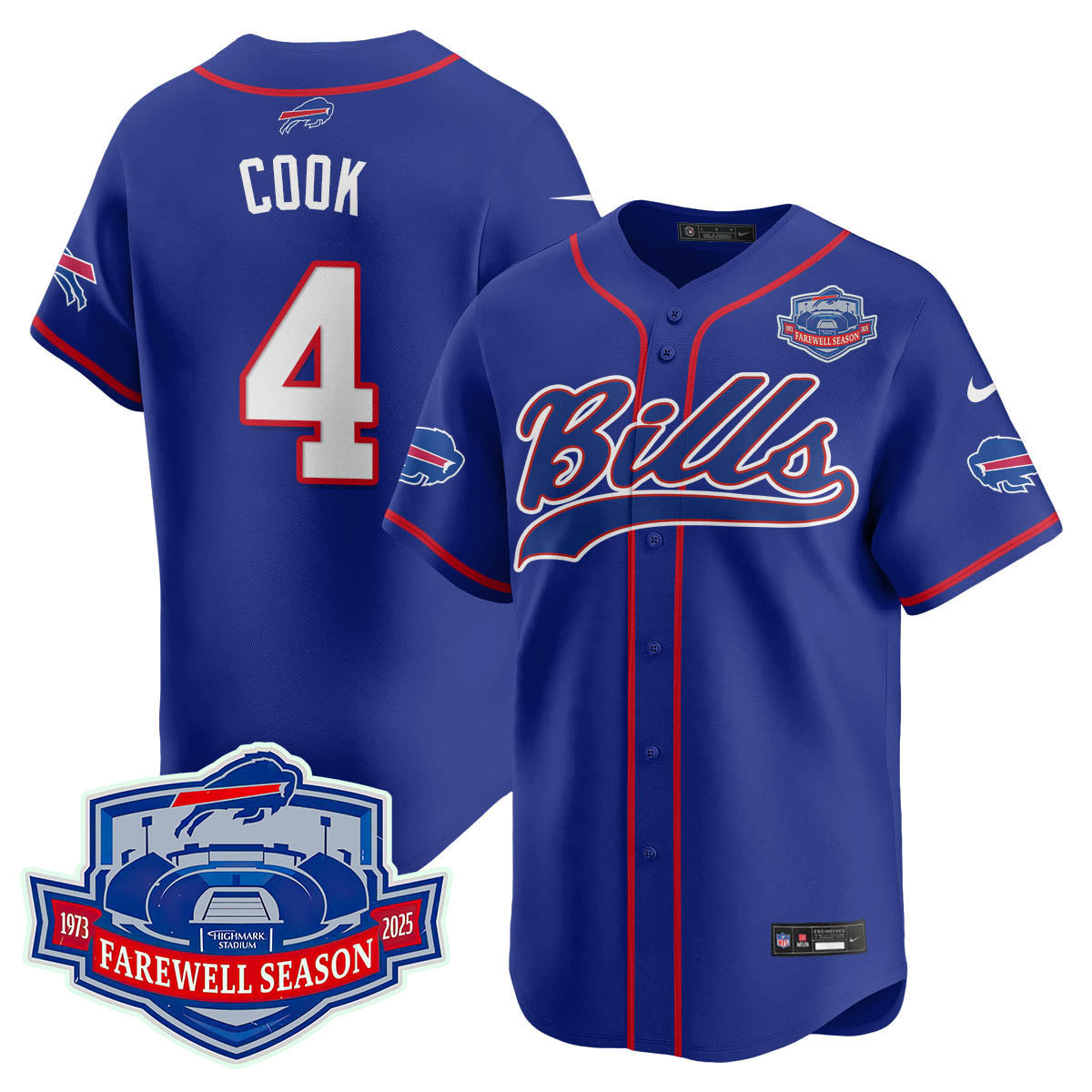 Buffalo Bills 2025 Baseball Jersey All Stitched - Farewell to Highmark Stadium