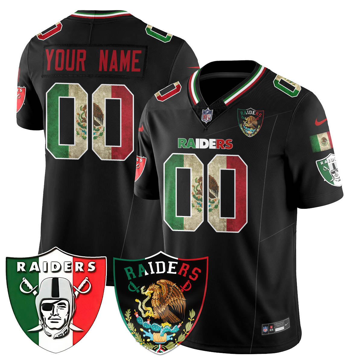 Las Vegas Raiders Mexico Vapor Limited Custom Jersey - All Stitched