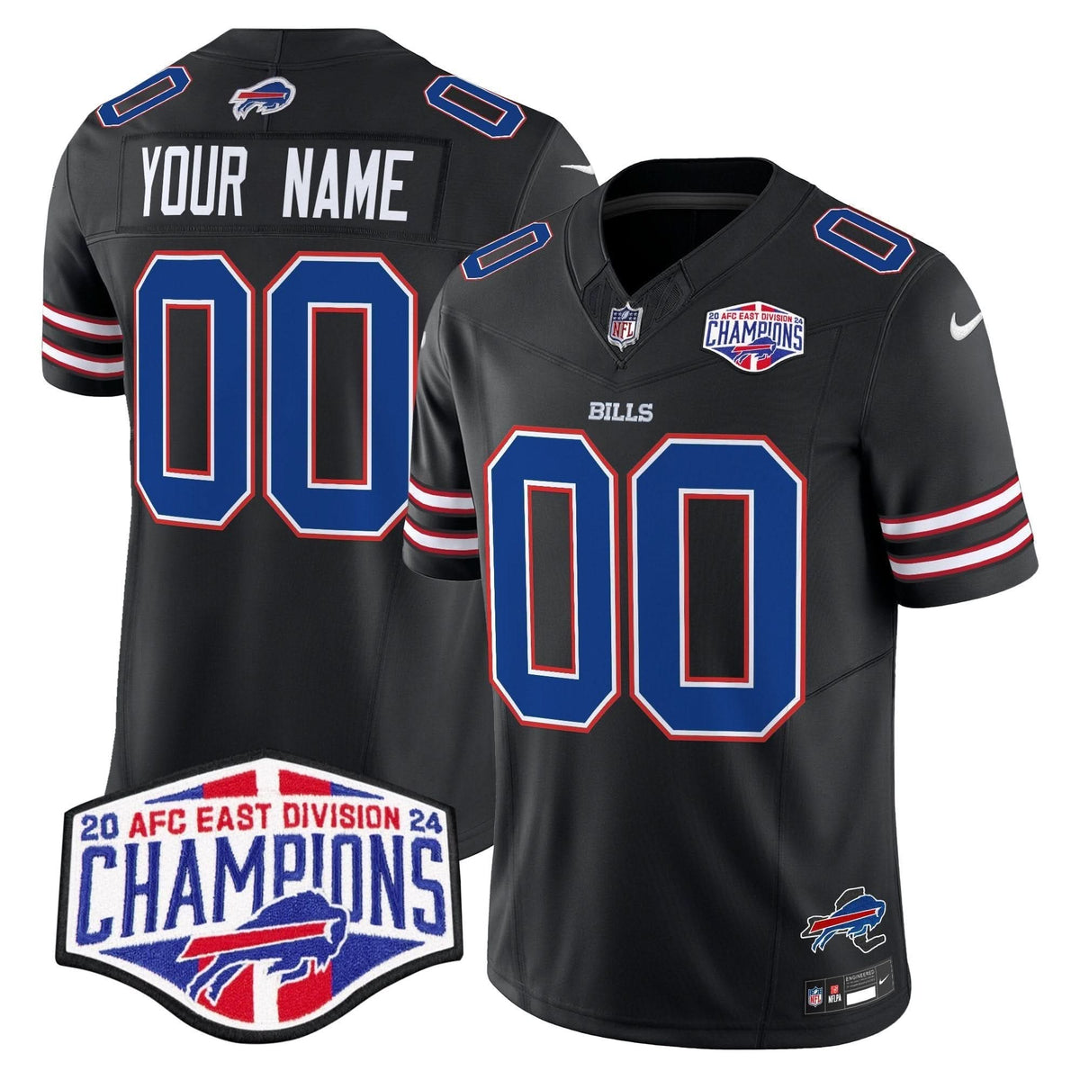 Bills 2024 AFC East Division Champions Vapor Limited Custom Jersey - All Stitched