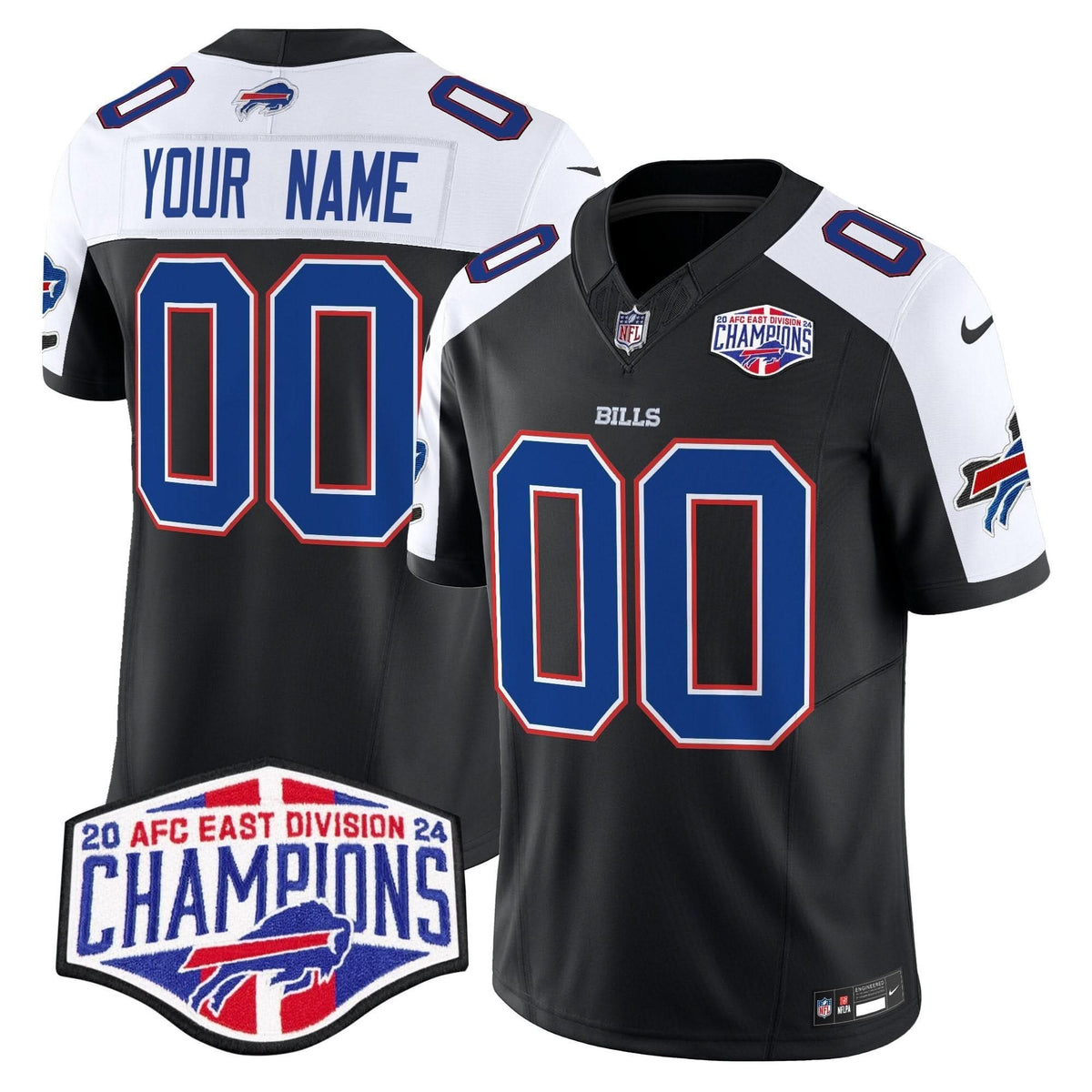 Bills 2024 AFC East Division Champions Vapor Limited Custom Jersey - All Stitched